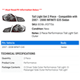 thumbnail image 2 of Tail Light Set 2 Piece - Compatible with 2007 - 2008 INFINITI G35 Sedan, 2 of 2