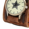 thumbnail image 5 of Reloj vintage para hombre, estilo punk, correa ancha, estilo hip hop, de piel sintética, ideal como regalo. Marrón claro, 5 of 5