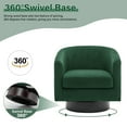 thumbnail image 4 of UIXE Swivel Barrel Accent Chairs Set of 2 Modern Upholstered Living Room Chair Round Club Armchair, Dark Green, 4 of 7