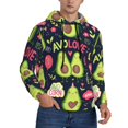 thumbnail image 2 of Naloa Avocado Love Men's Casual Hooded Collar Drawstring Hoodies Pullover Sweatshirts Casual Long Sleeve Shirts-Large, 2 of 7