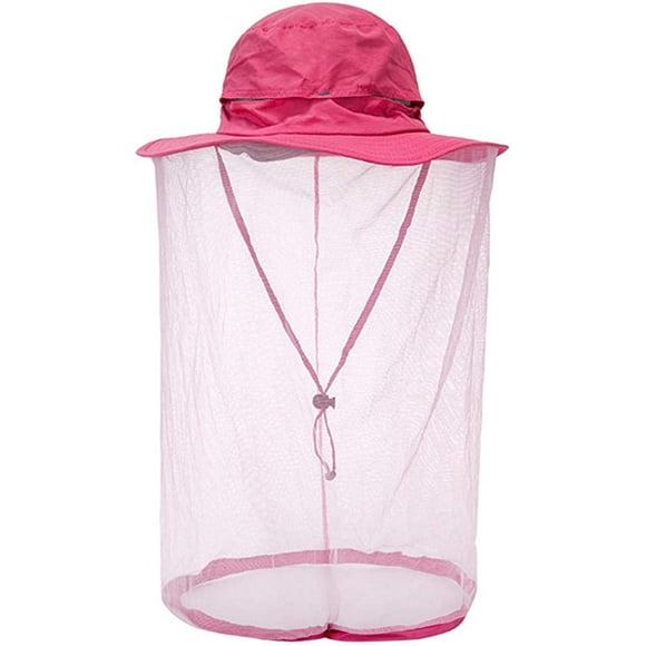 Sun Bucket Hat Men with Hidden Net Mesh Outdoor Mosquito Head Net Hat