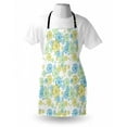 thumbnail image 3 of Flower Apron Ornate Floral Endless Pattern with Flowers Flourish Modern Doodle Style, Unisex Kitchen Bib Apron with Adjustable Neck for Cooking Baking Gardening, Blue Green Apple Green, by Ambesonne, 3 of 3