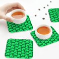 thumbnail image 7 of Pofeuu Green Broccoli Print Leather Coasters Set of 6, Round Cups Mugs Mat Pad for Home Kitchen Heat Resistant Drink Coasters,Square, 7 of 7