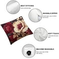 thumbnail image 4 of Shiartex  Throw Pillow Cover Square Elegant Burgundy Floral Satin Cushion Covers Vintage Gold Burgundy Flowers Leaves Bed Pillows Decorative Home Decoration for Sofa Couch Living Bed Room Zippered, 4 of 5