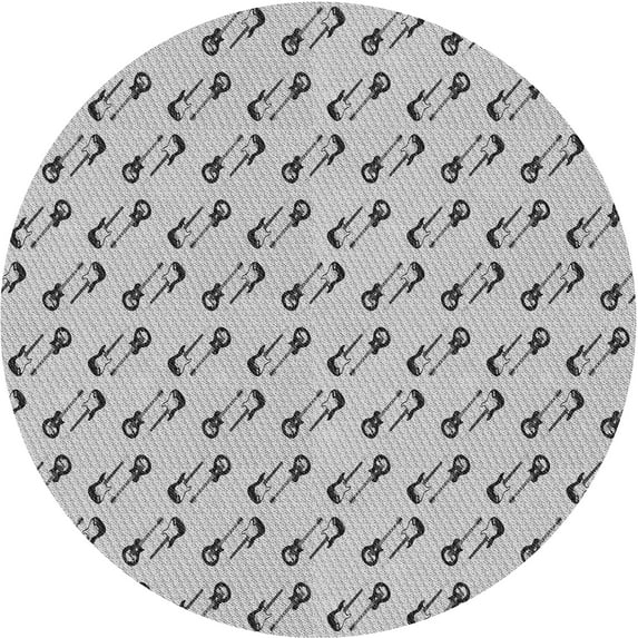 Ahgly Company Machine Washable Indoor Round Transitional Gray Area Rugs, 7' Round