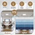 thumbnail image 5 of Blue Ombre Window Privacy Film, Farmhouse Vintage Wooden Striped Static Cling UV Sun Blocking Heat Control Window Tint Day and Night, Non-Adhesive Reusable One Way Windows Privacy Cover 17.7''x78.7'', 5 of 7