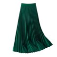 thumbnail image 5 of Joernso Women Midi Skirt Elastic High Waist Satin Pleated Skirt Solid Color Long Skirt Work Leisure Daily Wear, 5 of 8