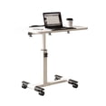 thumbnail image 1 of Height Adjustable Folding Table, Portable Laptop Bed Side Table with Metal Frame and MDF Top, 1 of 6