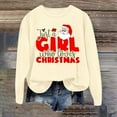 thumbnail image 2 of VBARHMQRT Sweat à Demi-Fermeture à Glissière Women Mode de Noël pour Femmes Père Noël Imprimé Lettre Manches Longues Col Rond, 2 of 5