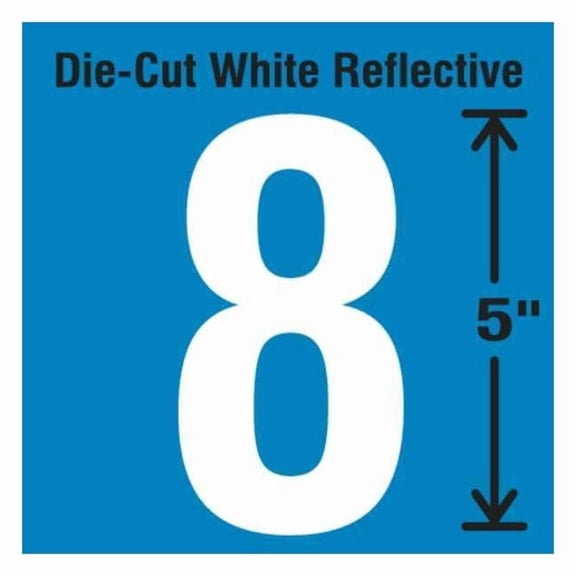 Stranco NumberLabel,Vinyl,5 in H,2-3/4 in W,PK5 DWR-5-8-5