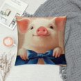 Autua Oil Painting Lovely Animal Pink Pig Home Decorative Throw Pillow