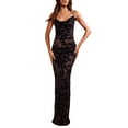 thumbnail image 1 of Coduop Women Lace Maxi Dress See Through Mesh Sheer Backless Long Dress Bodycon Party Dress, 1 of 6