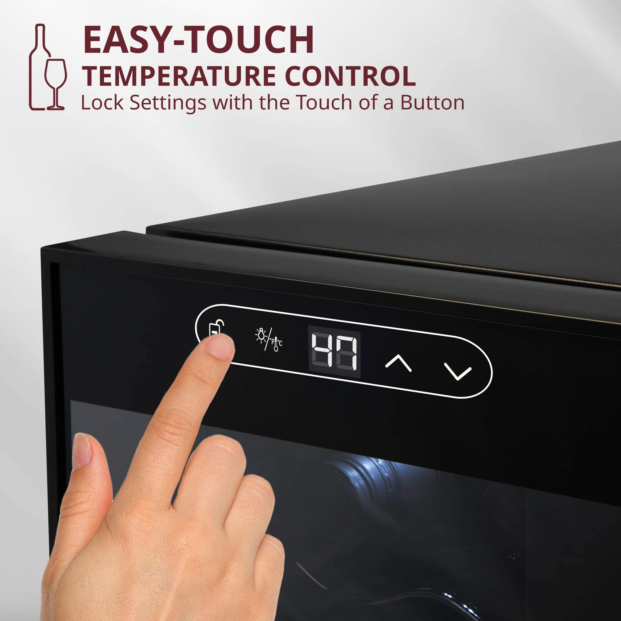 Schmecke 12-Bottle Wine Cooler - Compact Temperature-Controlled Storage for Red & White Wines