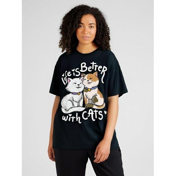 Valentine's Cat Lover Life Is Better With Cats Mother's Day T-Shirt
