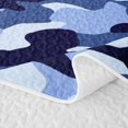 thumbnail image 5 of Manfei Farmhouse Camouflage Twin Quilt Set, Mid Century Camo Twin Coverlet Set, Steel Blue, 2-Piece, 1 Bedspread and 1 Pillowcase, 5 of 7