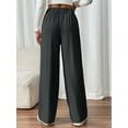 thumbnail image 3 of Plus Size Women's Work Casual & Elegant Solid Color Straight-leg Pants, 3 of 3