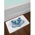 thumbnail image 2 of Bear Bath Mat, Ornamental Animal Face Totem Tattoo Style Vibrant Pattern, Plush Bathroom Decor Mat with Non Slip Backing, 29.5" X 17.5", Multicolor, by Ambesonne, 2 of 2