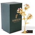 thumbnail image 4 of Matashi 24k Ornement de Table de Fleur de Rose Plaqué or avec Cristaux Rouges et Roses Arrangement Floral en Métal Bureau Décoratif Ou Décoration Intérieure Élégant Artisanat de Pétales, 4 of 5