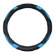 thumbnail image 1 of 38cm Car Steering Wheel Cover PU Leather Slip Resistant Universal Elastic Comfortable Smooth for Auto Black Blue, 1 of 4
