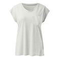 thumbnail image 5 of Timegard Womens Summer Tops Cap Sleeve V Neck Tunic Top Solid Color Casual Comfy Tee Shirts with Pocket, 5 of 6