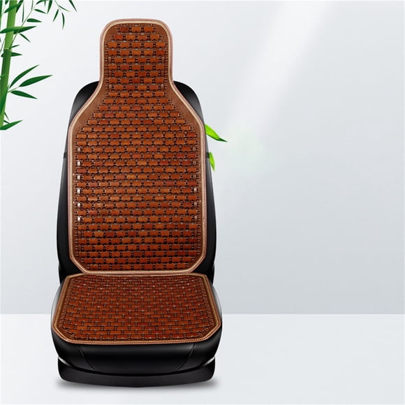Zenithome Summer Wooden Bead Car Seat Set, 15.7x11.8In Breathable Cushion, Cool Ergonomic & Auto-Use