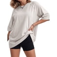 thumbnail image 4 of MOYIKO Oversized T Shirts for Women with Pockets 3/4 Sleeve Summer Tops Loose Fit Y2K Fashion Tees, 4 of 7
