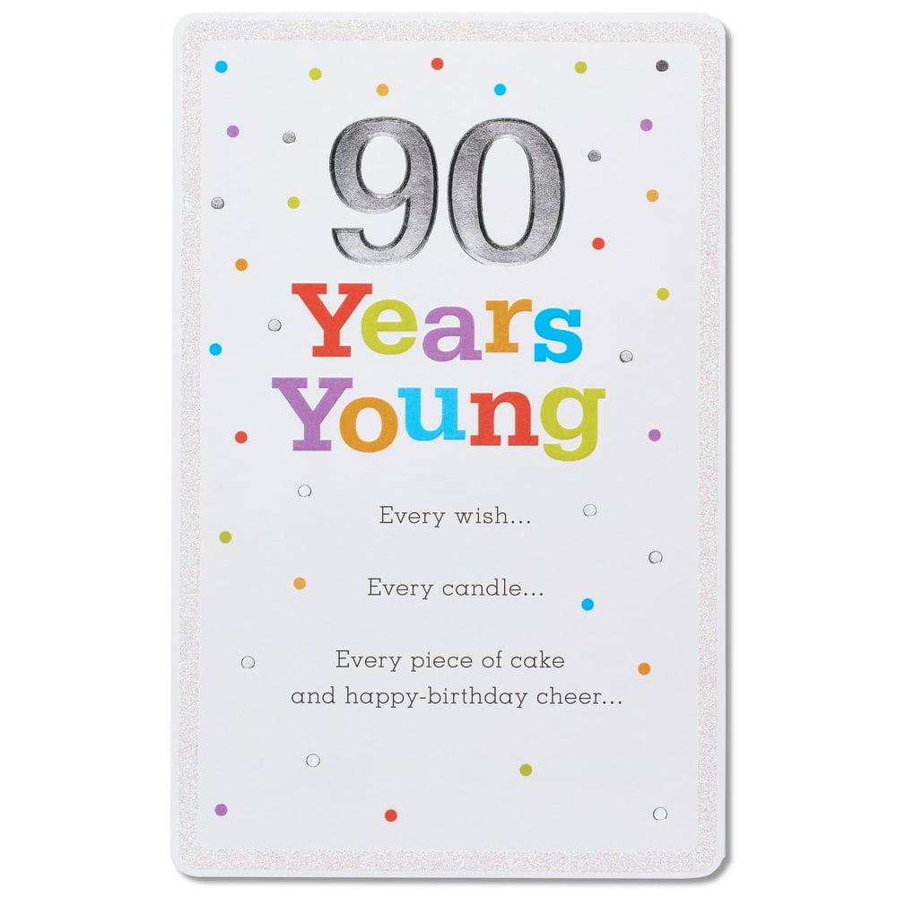 American Greetings 90th Birthday Card with Glitter - Walmart.com