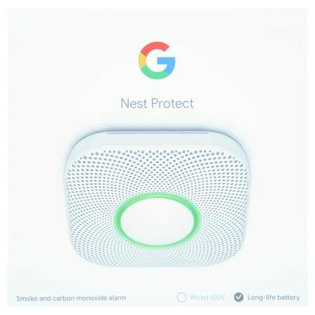 Nest Labs S3000BWES Protect Battery-Powered Smoke & Carbon Monoxide, Alarm, White, 2nd Generation