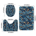 thumbnail image 2 of Bathroom Rugs Sets 3 Piece - blue leaves A Absorbent Non Slip Bath Mats, U-Shape Toilet Lid Cover, Contour Mat, Soft Washable Shower Mats Bath Rug Mat for Bathroom Tub Toilet, 2 of 7