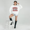 thumbnail image 3 of Women's Gameday Couture White Georgia Bulldogs Oversized Faded Formation Premium Fleece Sweatshirt, 3 of 5