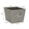 thumbnail image 6 of Household Essentials Medium Fabric Storage Bin with Handles, Set of 2, Silver Linen, 6 of 8