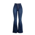 thumbnail image 2 of ICHUANYI Clearance Women Sexy High-waist Wide-legged Casual Pants Teenagers Classic Skinny(Blue, S) ICHUANYI WER2023080808352, 2 of 5