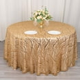 thumbnail image 4 of Efavormart 120" Gold Wave Embroidered Seamless Sequin Round Tablecloth, 4 of 5