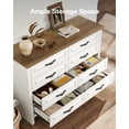 thumbnail image 3 of CHITOOMA 8 Drawer Dressers for Bedroom, Double Horizontal Wooden Dresser, Chest of Drawers for Living Room, Nursery, Hallway, White & Brown, 3 of 12