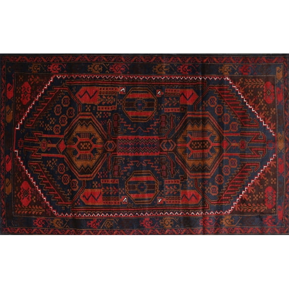 Ahgly Company Machine Washable Indoor Rectangle Traditional Bakers Brown Area Rugs, 4' x 6'