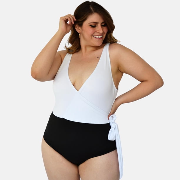 Traje de baño completo mujer talla extra, modelo 7501 (Blanco) blanco 36 Roman Fashion Traje de baño 7501