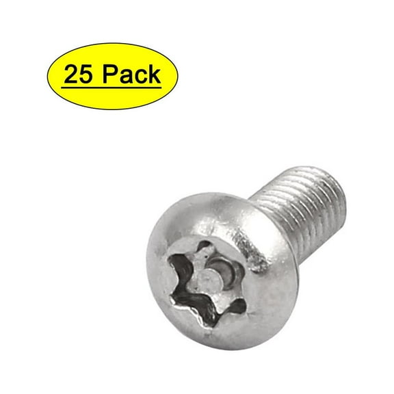 Uxcell M4 x 10mm 304 Stainless Steel Torx Security Pan Head Screws Fasteners (25-pack)