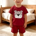 thumbnail image 2 of Edvintorg Cute Outfits for Boys Summer Lightweight Short Sleeve Crew Neck Casual Shirt and Short Clothes for Kids Size 0-8, 2 of 6