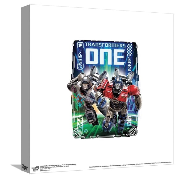 Gallery Pops Transformers One - Orion Pax D-16 Partner Badge Canvas Wall Art, Unframed Version, 12" x 12"
