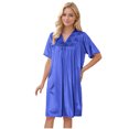 thumbnail image 5 of Wancir Womens Solid Plus Size Short Sleeves Sleepshirt, Lace Trim & Relaxed Fit for Hot Nights, 5 of 7