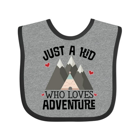 

Inktastic Just a Kid Who Loves Adventure Boys or Girls Baby Bib