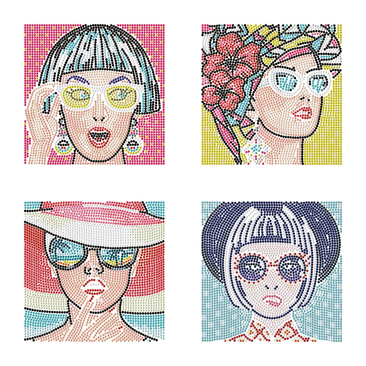Diamond Dotz Mini Modern Women Diamond Painting Kits for Adults - Fashion Diamond Art Kits a Relaxing Creative Craft Kit with Dotz Gems 5x5
