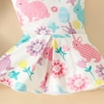 thumbnail image 6 of Zehjuhan Infant Girl Easter Bunny Print 3-Piece Outfit Short Sleeve Triangle Romper Flared Pants Headband Sky Blue，0-3M, 6 of 7