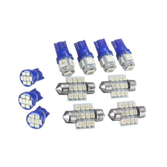 11pcs Universal Azul led lámpara Set T10 Interior Y 31 mm Luz De Cúpula Lámpara para Vehículos Yotijar Luz LED para coche