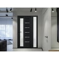 thumbnail image 5 of Front Exterior Prehung FiberGlass Door Frosted Glass / Manux 8088 Matte Black / Side Exterior Window / -W36+14" x H80"-Left-hand Inswing, 5 of 5