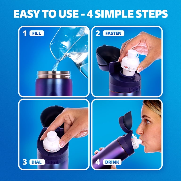Cirkul StrawSip Flip Bottle 26oz, Purple Chameleon Stainless Steel photo 8