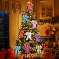 thumbnail image 3 of Adornos navideños con lazos grandes Lazo de cinta brillante Decoración para árbol de Navidad Manual, 3 of 3