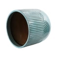 thumbnail image 6 of Beautiful 16 Inch Soft Teal Debossed Ceramic Planter by Drew Barrymore, 6 of 8