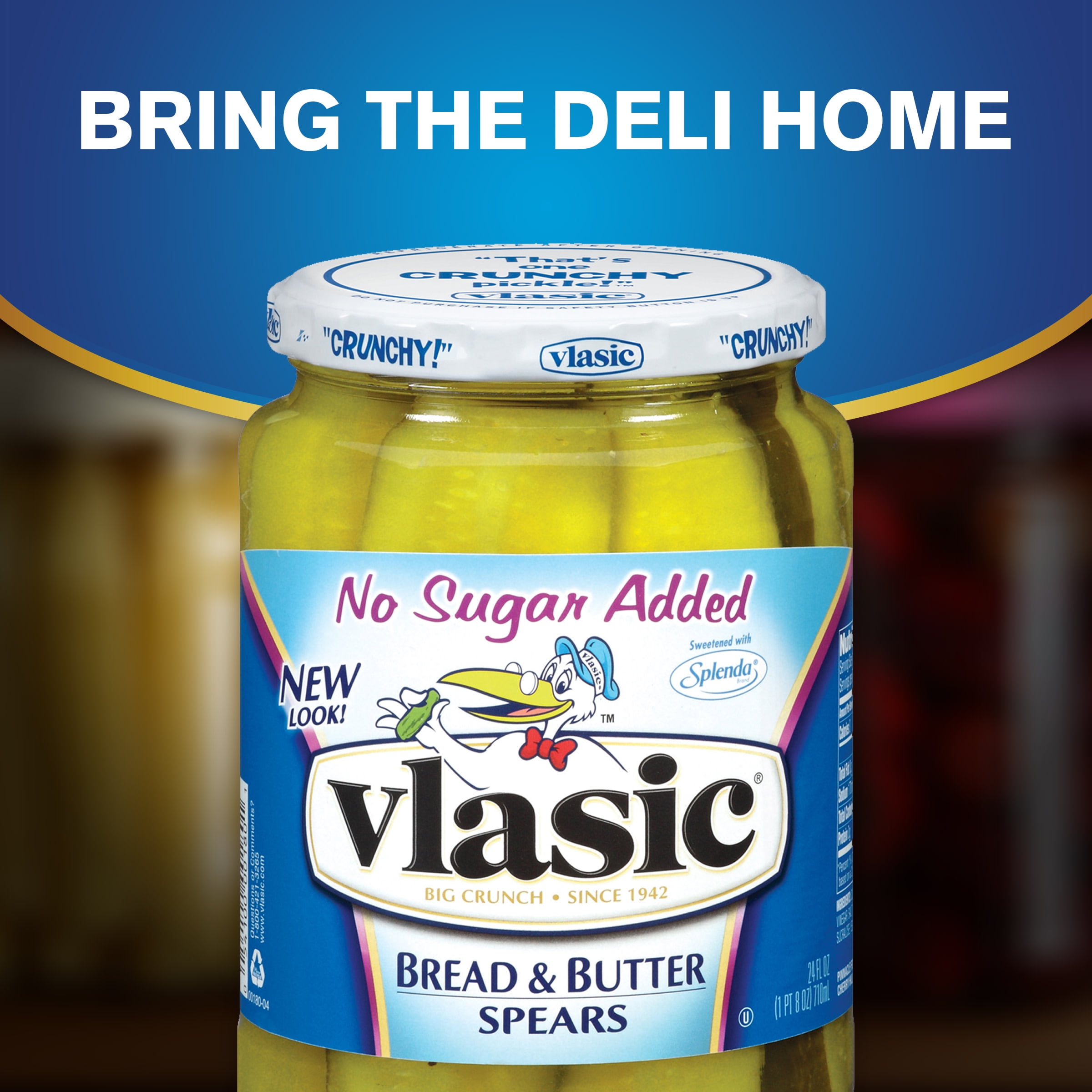 Vlasic Bread Butter Pickle Spears No Sugar Added 24 Oz Jar Walmart Com Walmart Com