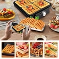 thumbnail image 3 of 4-Slice WaffleMaker 1500W Double Heating Non-Stick Egg Cake Oven Pancake Egg Waffle Cake Machine Tem, 3 of 5